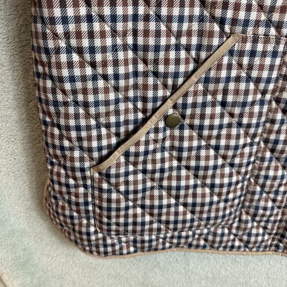 LANDS END Women Quilted Jacket 1X 16W-18W Corduroy Collar Equestrian + Gloves - Picture 5 of 14